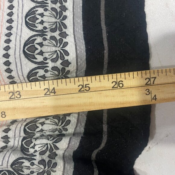 Croft & Barrow Button Up Top Womens L Black White Abstract 3/4 Sleeve Lightweig - Picture 10 of 12